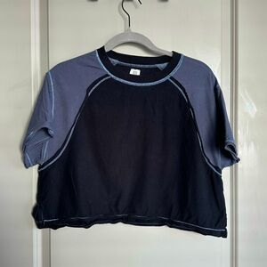 BDG by Urban Outfitters Shelby Colorblock Cropped Tee - Black & Gray